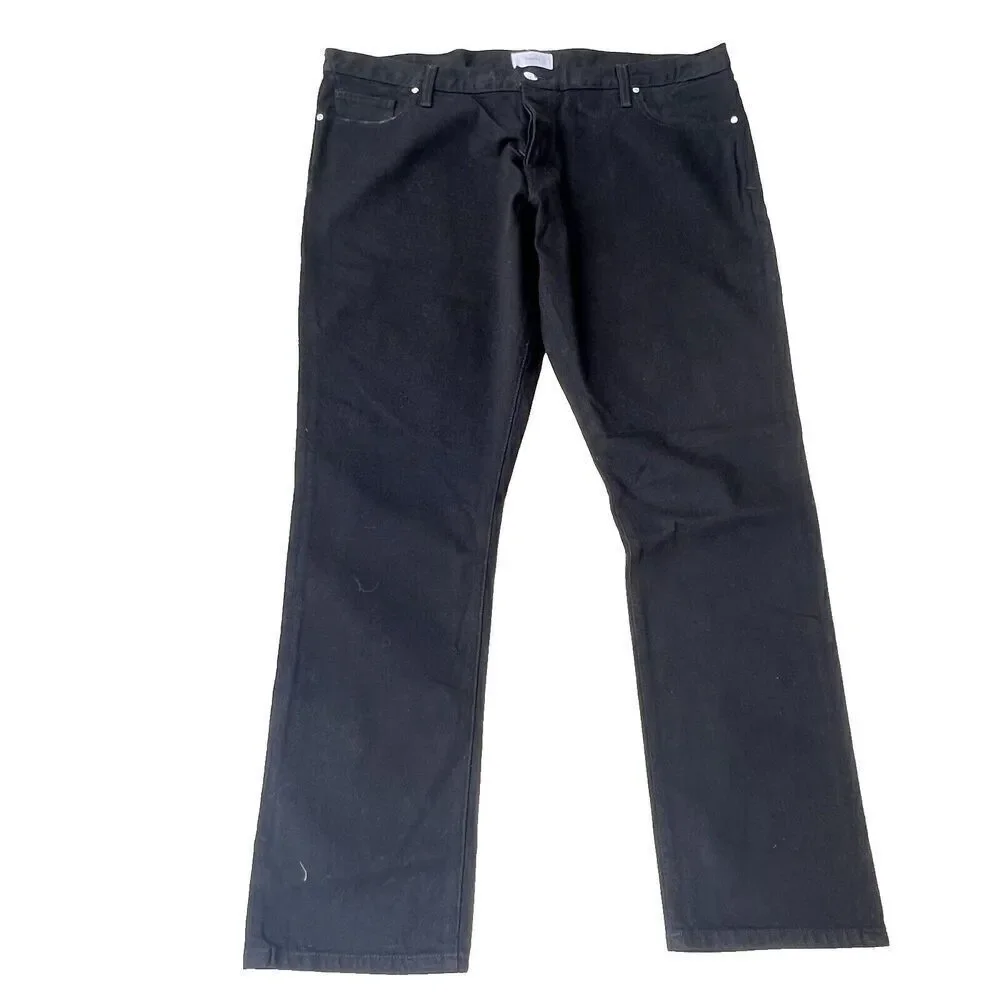 Triarchy Jeans Men 36 Slim Straight Stretch black  country Dark Denim Button Fly